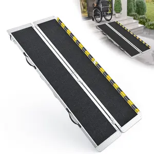 WheelX-M Portable Wheelchair Ramp, 600 LBS Capacity Folding Aluminum Threshold Ramp with Anti-Slip Surface, Mobility Access Handicap Ramp for Home Steps, Doorway, Stairs, Doorways, Scooter