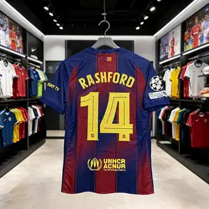 14# Rashford 25-26 Season Home Short Sleeve Soccer Jersey Fans Version Red Blue Football Jersey