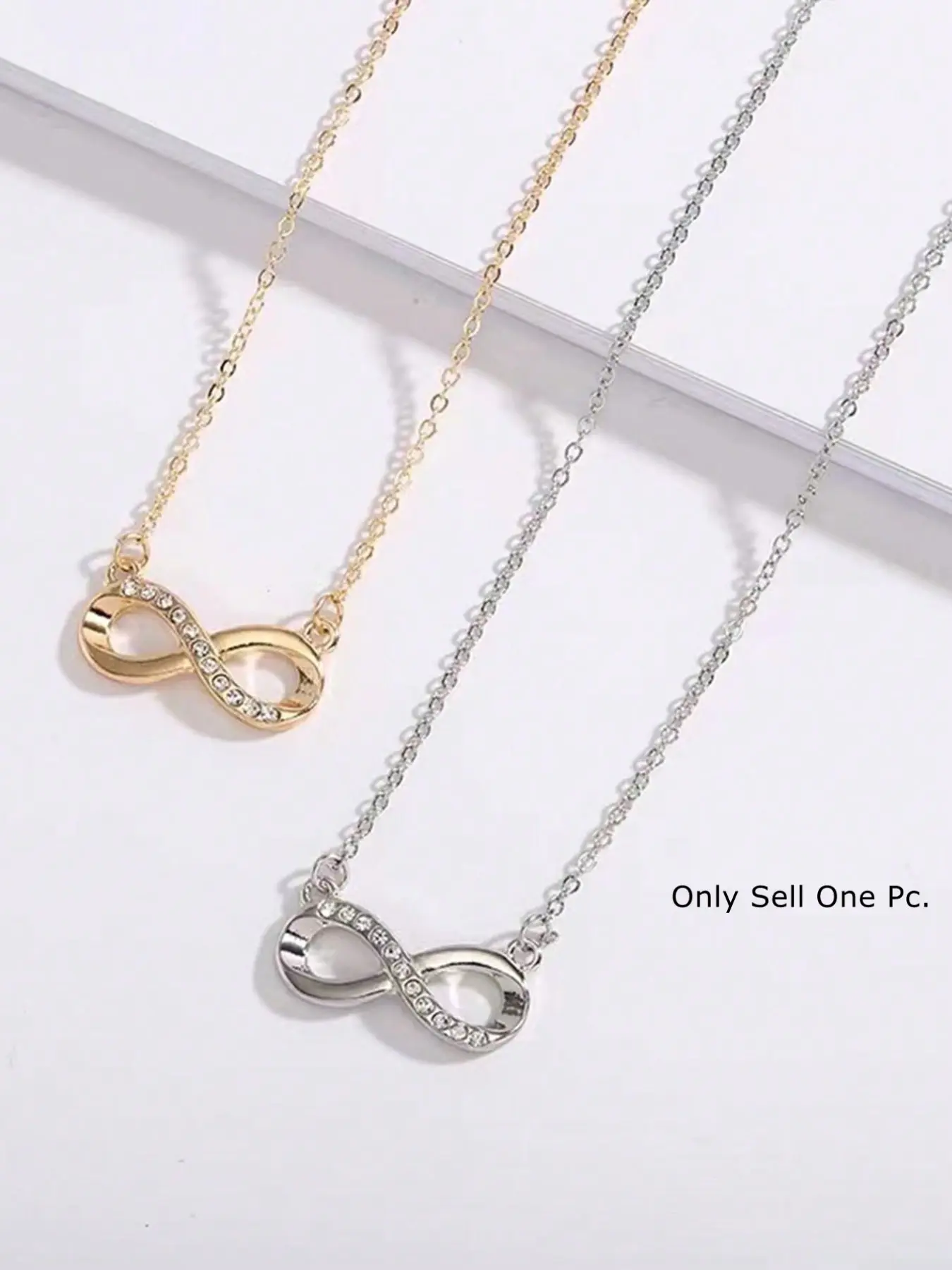 Women's Fashion Pendant Necklace, Dainty Minimalist Daily Wear Necklace, Elegant Rhinestone Infinity Symbol, Sparkling Rhinestones Chains, Meaningful Jewelry for Daily & Special Occasions, Dainty Necklaces