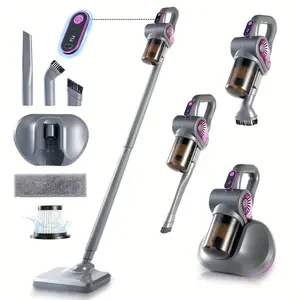 Vacuum Cleaner for Dust Mites Removal, Cordless Vacuum Mop with UV-C Light & LED Display,  Cordless Floor Cleaner Machine, Handheld Vacuum Cleaner With HEPA Filter for Bed Couch Sofa Hard Floors