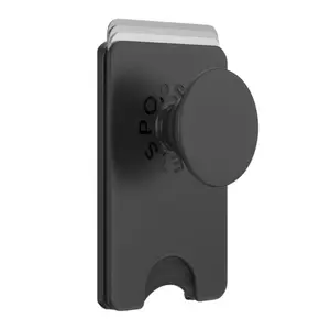 PopSockets Phone Wallet & Grip – Stick-On Card Holder, Phone Stand, Secure Grip for iPhone & Android – Black