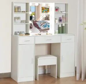 LED Makeup Vanity Desk with Stool