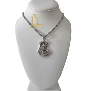 LaYaiBoutique #1871 Saint Lazarus necklace and pendant in gold plated SILVER