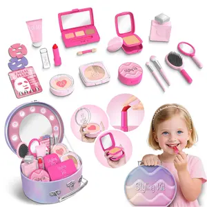 Realistic Makeup Toy Set, 18-Piece Beauty Game Gift Box, Kids Vanity, Suitable for Ages 3+, Random Colors (some Styles)