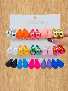 Water Drop Comma Earrings Set, 10pcs-30pcs, Colorful Creative Dopamine Jewelry for Women, One Card 10 Pieces, Stud Earring Jewelry, Fashionable Earrings, Trendy Fashionable Accessories, Fashion Accessories