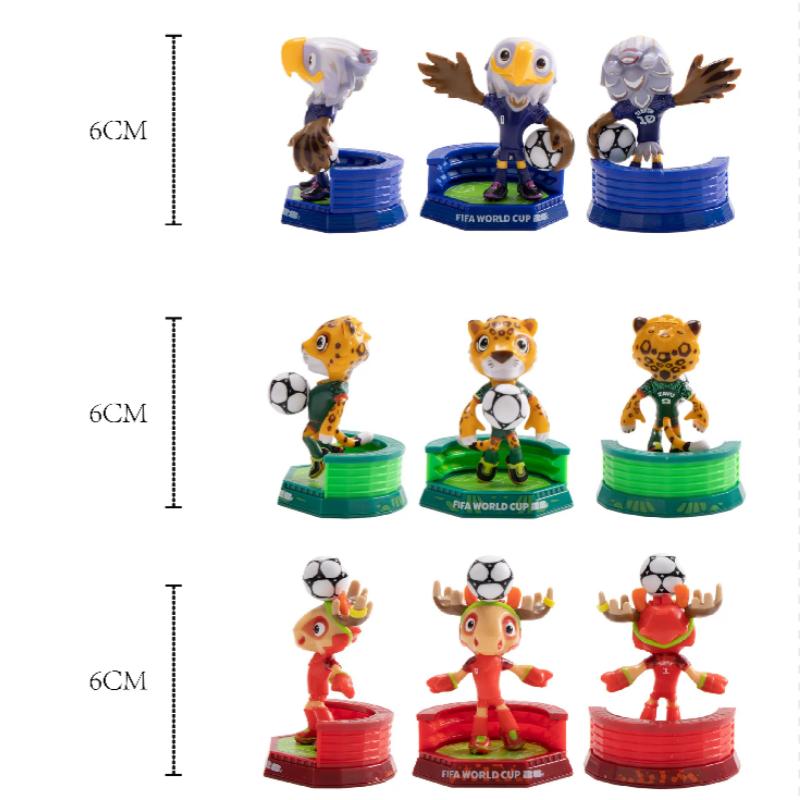 New 2026 cute mascot dolls from the United States, Canada, and Mexico, cartoon figurines, figurines, and gifts (1 box of 3)