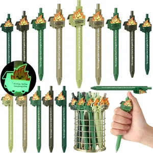 10 count Dumpster Fire Pen Gifts Funny Luminous Dumpster Fire Ballpoint Pen with Saying Emotional Staff Appreciation Support  for Employee Coworkers Boss Student Teacher