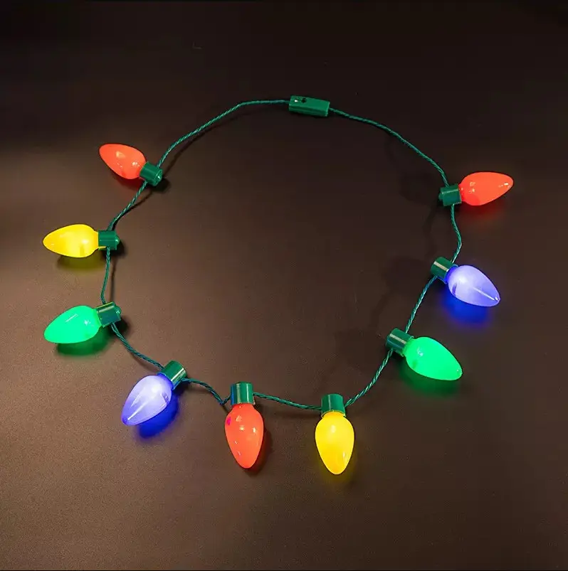 Christmas Light Glow Necklace – Festive Holiday Accessory for Kids and Parties