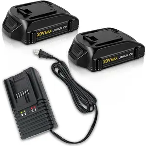 2Packs 3.6Ah WA3525 Replacement Battery Compatible with WG151s WG251s and WA3868 20 Volt Quick Charger Compatible with Worx 20v Lithium Battery