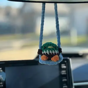 Crochet Mallard Duck Car Accessory - Handcrafted Decoration for Car Interior