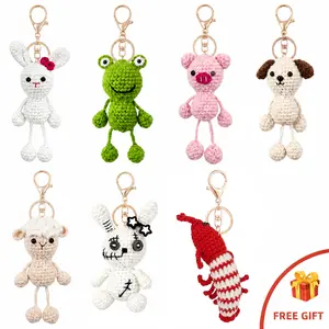 7 Styles Handmade Crochet Animal Keychains, Adorable Bag Charms, Ideal Gift for Friends
