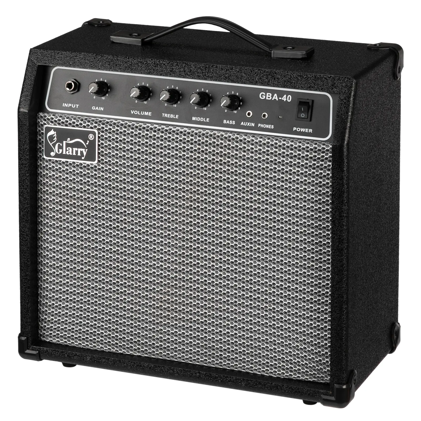 40-Watts Portable Electric Bass Amplifier (GBA-40), Black Audio Speaker with Protection Feature, Headphones, Socket