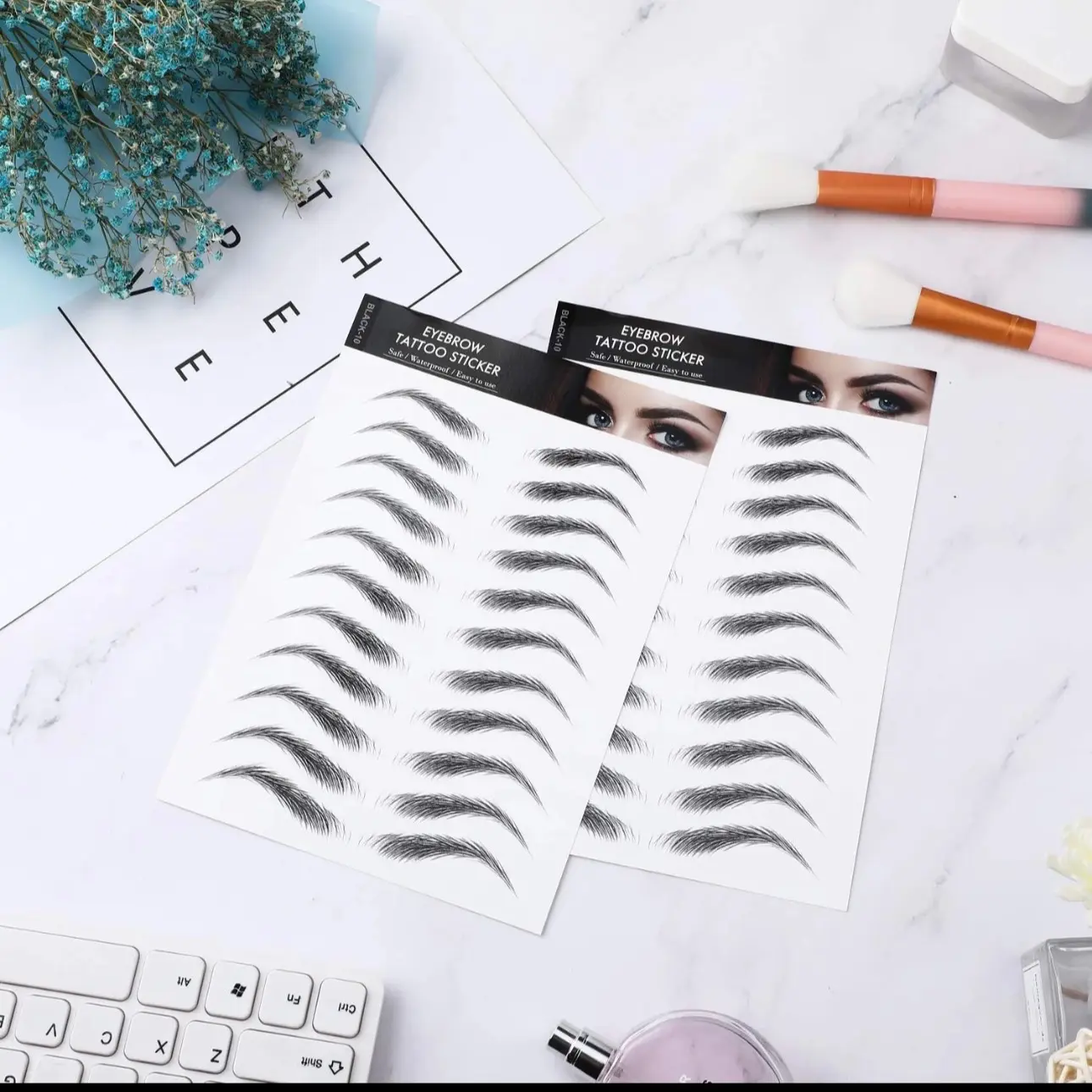 Eyebrow Stickers for a Natural Makeup Look - 10-Day Long-Lasting & Waterproof Temporary Tattoos for Easy At-Home Brows | Salon Quality Results, Eyebrows On Fleek, Art Paper