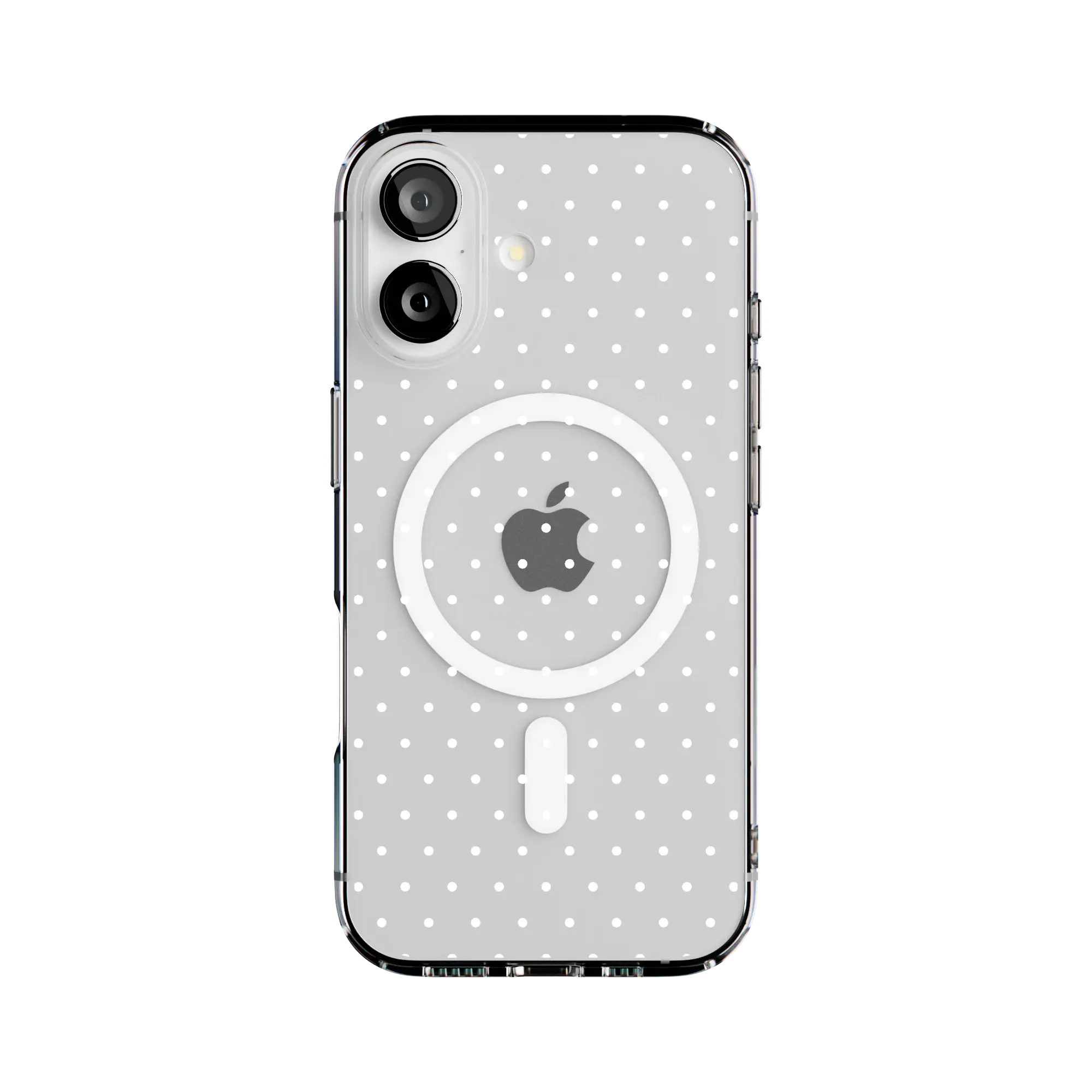 Casely iPhone 16 Plus Case | On the Dot | White Polka Dot | Clear Classic Ultra-Thin Design | Compatible with MagSafe