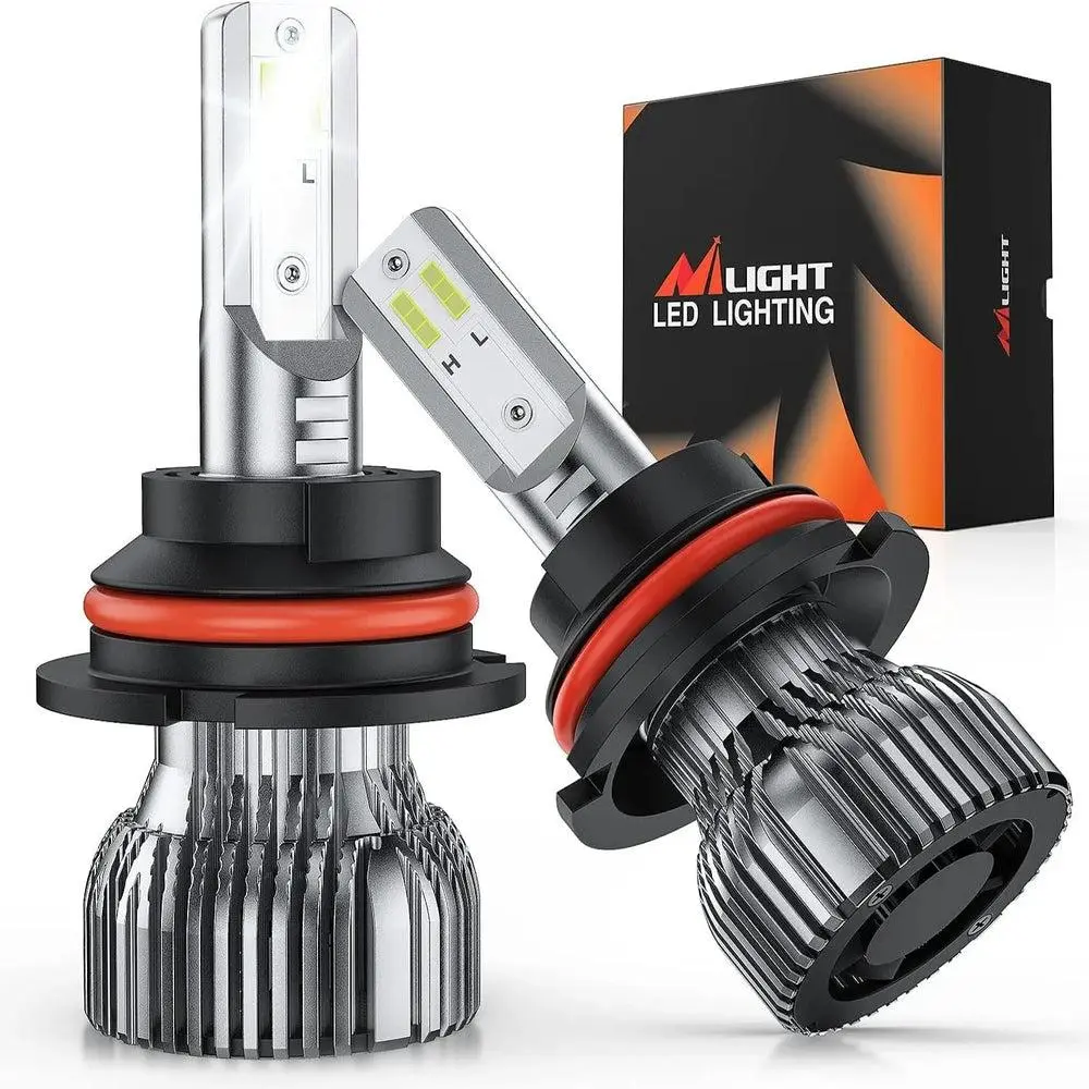 Nilight 9007/HB5 LED Headlight Bulbs E20 Series 50W 10000LM 6000K IP67 350% Brighter Than Halogens 50000 Hours Lifespan Easy Install 2 Bulbs, Car Headlights, High Lumen Headlight