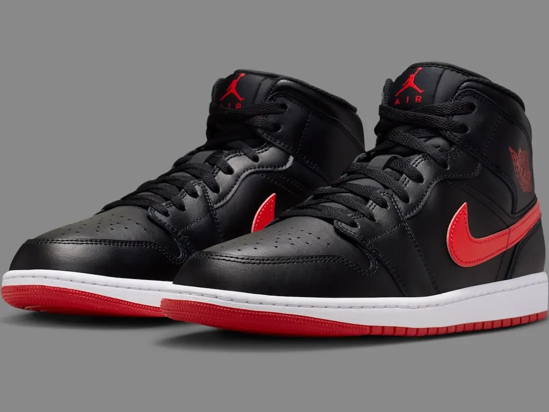 Nike Air Jordan 1 Mid Black University Red DQ8426-005 Men’s Shoes NEW
