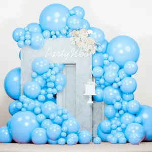 PartyWoo Blue Balloons 140 pcs Sky Blue Balloons Different Sizes Pack of 18 12 10 5 Inch Baby Blue Balloon Arch Kit Balloon Garland for Birthday Graduation Boys Baby Shower Party Decorations Blue-Y20