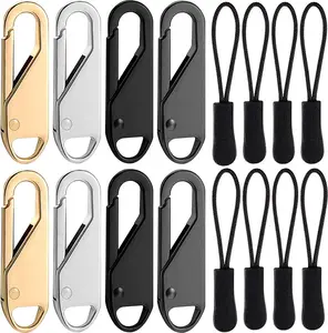 Zipper Pull Replacement, 16 count Detachable Zipper Pull Tabs with Extender Cord for Luggage Clothing Jackets Backpacks Boots Purse Coat