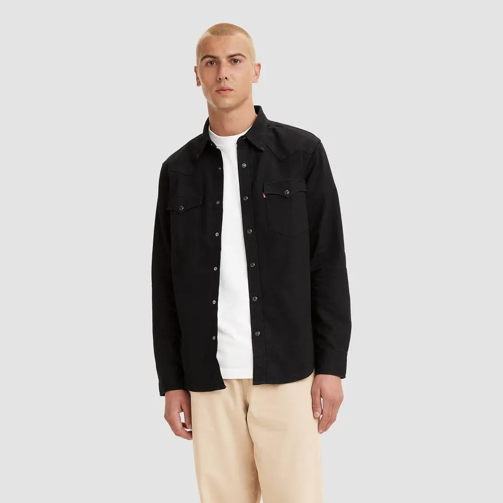 Levi's Menswear Long-Sleeve Western Button-Down Shirt, Casual Tops Garment with Premium Fabric