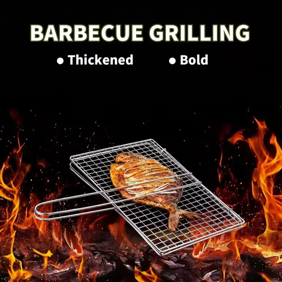 Portable Metal iron Folding Grill Basket BBQ Grill Basket With Handle for Fish Vegetables Shrimp Cook Accessories Barbecue Accessories Grilling Accessories Outdoor - TikTok Shop Portable Metal iron Folding Grill Basket BBQ Grill Basket With Handle for Fish Vegetables Shrimp Cook Accessories Barbecue Accessories Grilling Accessories Outdoor - TikTok Shop