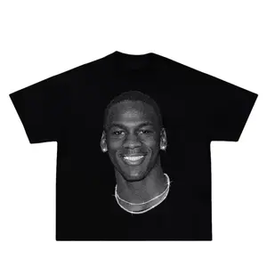 Michael Jordan "Diamond Chain" Portrait Graphic Oversized T-Shirt, Perfect Hoops/Hip Hop Gift for Jordan Fans  Vintage Casual Tee