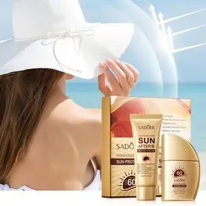 SADOER SPF60+ Sunscreen & After Sun Repair Kit - Waterproof Sweatproof, No White Cast, Lightweight Daily Sun Protection