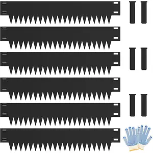 10 Inch Metal Landscape Edging, 40" L x 10" H Garden Edging - Bendable Metal Edging with 6 Clips Edging for Landacaping Lawn Yard (20Ft , Black)