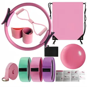 10 piece Yoga Pilates Set - With Pilates Ring, Yoga Ball, and Power Belt for Hip Lifting and Shaping - Fitness Set
