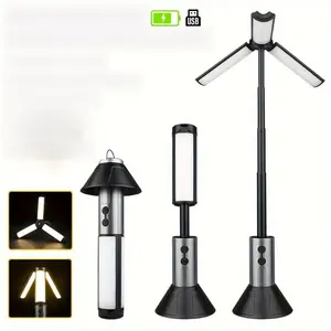 Portable 2-in-1 Camping Light & Flashlight - 4-Section Extendable Pole, 270° Adjustable Beam, Hook Design, Removable Shade, Dual for Switch Modes, Easy to Use, USB Rechargeable, Ideal Outdoor Adventures
