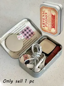 Brand-New American Retro-Style Silver Rectangular Hinged Metal Tin — A DIY Mini Portable Case, Compact Storage Container, and Foldable Metal Box. Ideal for storing jewelry, pills, sewing supplies, and more; also makes a perfect gift for Mother's Day.