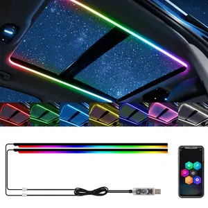 RGB Car Sunroof Ambient Light, USB Powered Acrylic LED Strip, APP Control, Multi-Color Gradient, No-Drill Installation, Interior Decor