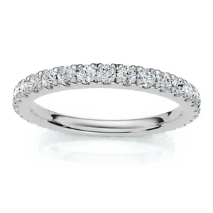 1 Ct Diamond Wedding Eternity Ring Lab Grown 14k White Gold