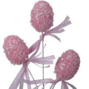 Pink Sequin Egg Picks