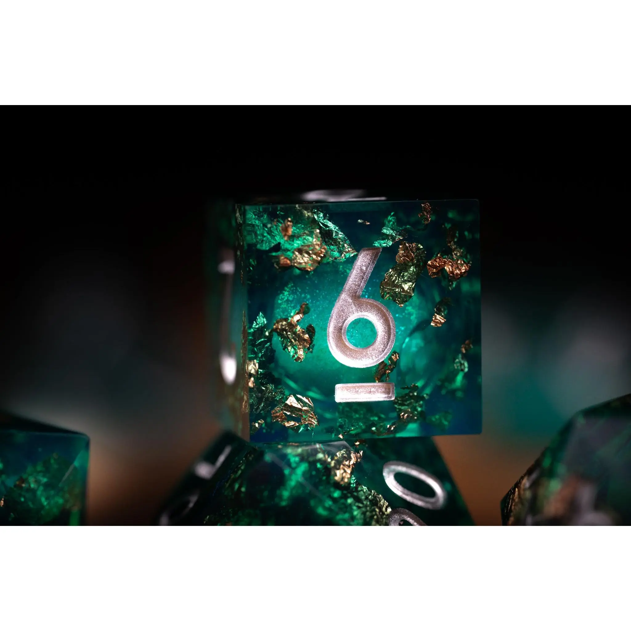 Emerald Dew Liquid Core Dice Set
