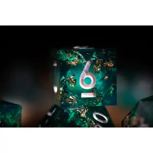 Emerald Dew Liquid Core Dice Set