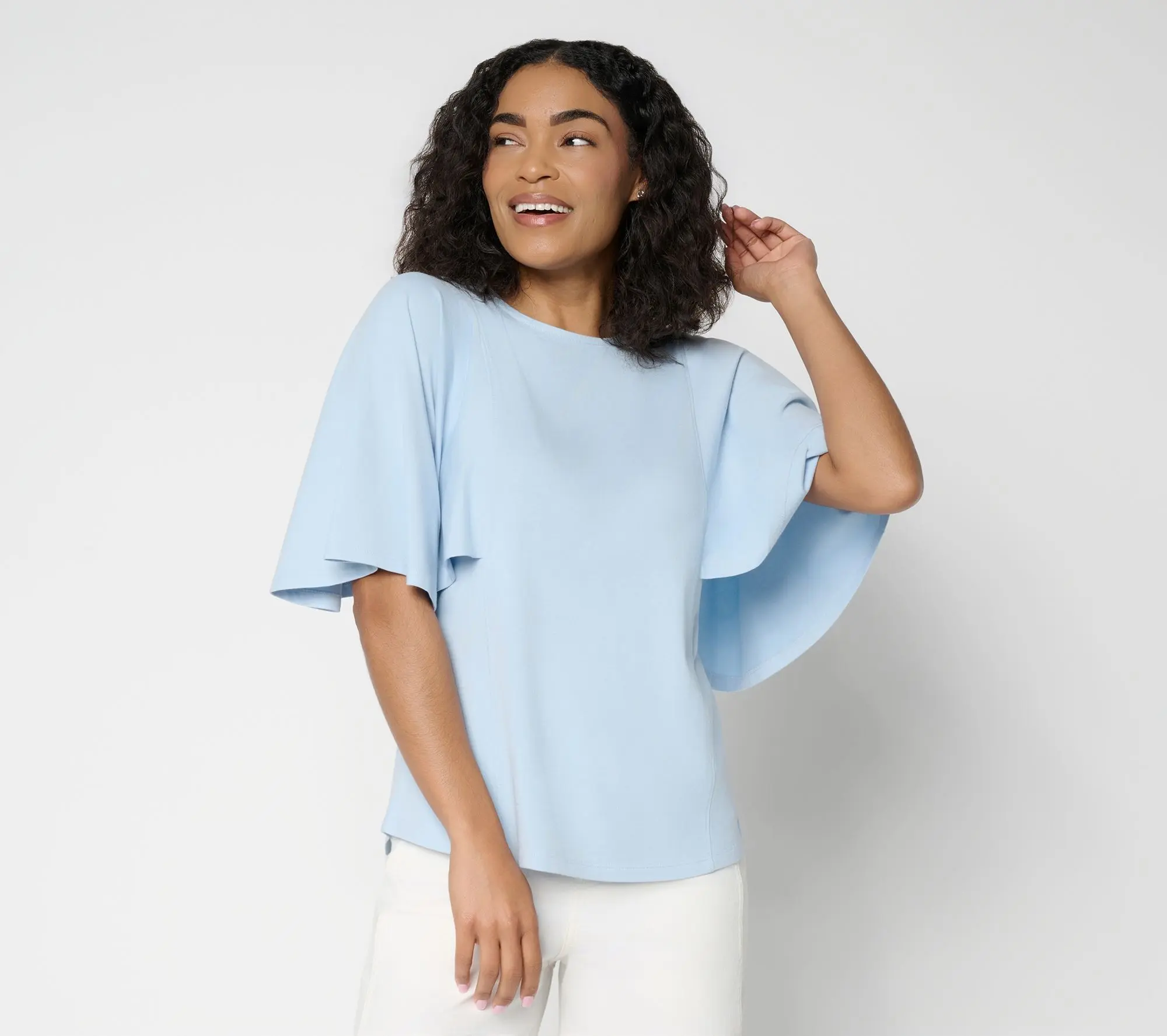 Peace Love World Boheme Crew Neck Futter Sleeve Top