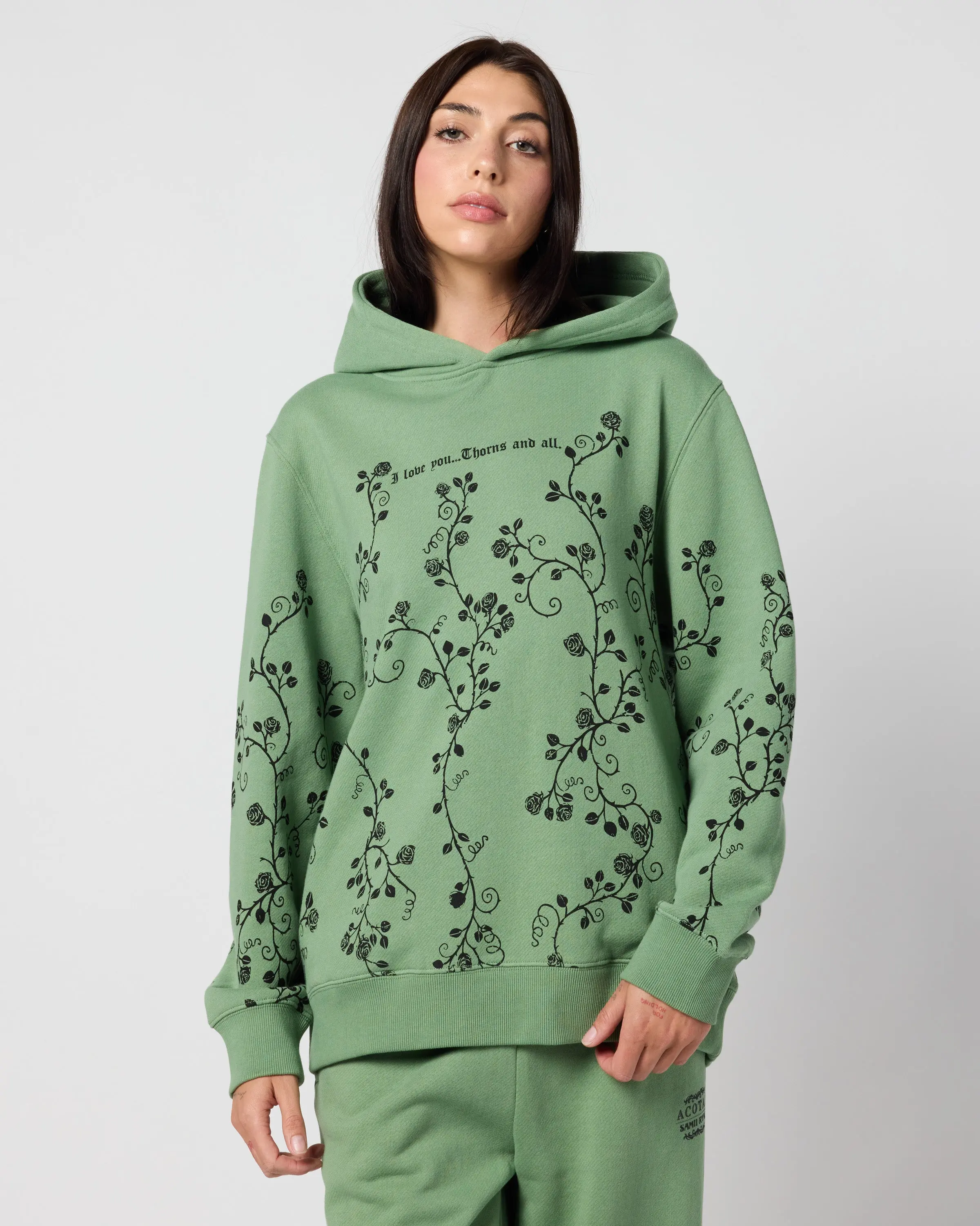 ACOTAR Thorns and Roses Hoodie, Green