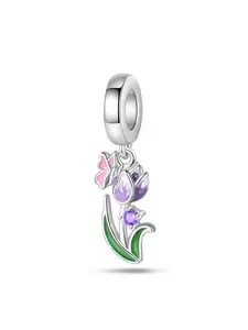 Tulip Design Pendant, Pastoral Country Style Charm, Fashionable Jewelry Accessories for Women & Girls, DIY Jewelry for Bracelet & Necklace Making