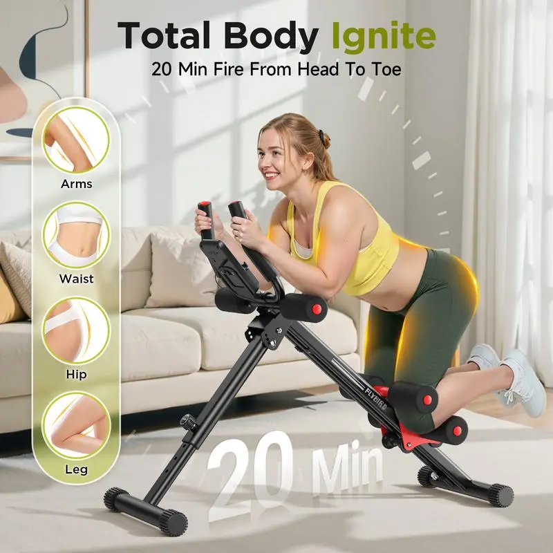 FLYBIRD Ab Workout Equipment Adjustable Ab Machine for Home Gym Strength Training Exercise Foldable Waist Trainer for Beginners