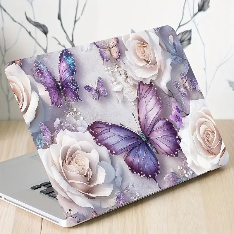 Butterfly Pattern Laptop Sticker, Self Adhesive Laptop Decal, DIY Decorative Sticker for HP Dell Lenovo Asus Laptop, Car Exterior Accessories, Car Accessories Cute, Car Stickers, Car Decals, Automotive Decals