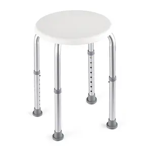 Adjustable Height Shower Stool – Lightweight Aluminum Frame, 300 lb Capacity, Compact Tub & Shower Seat with Safe, Ergonomic Support
