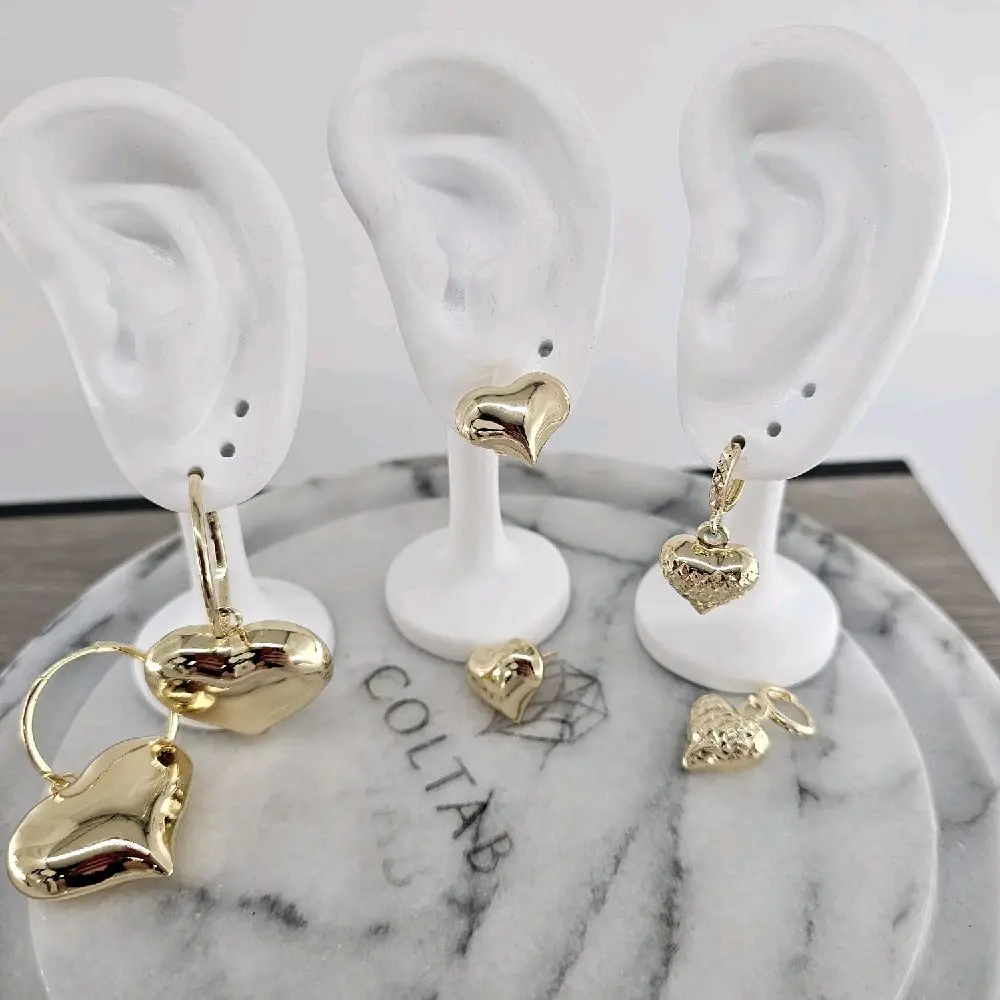 heart shape eaerungd 3 styles goldplated