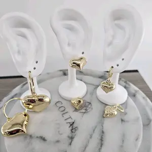 heart shape eaerungd 3 styles goldplated