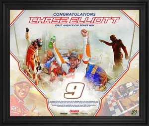 Chase Elliott Framed 20" x 24" First Monster Cup Victory Collage