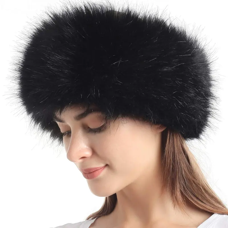 Women's Faux Fur Headband - Winter Earwarmers, Earmuffs, Ear Protectors for Skiing (Sports & Outdoor Accessory)
