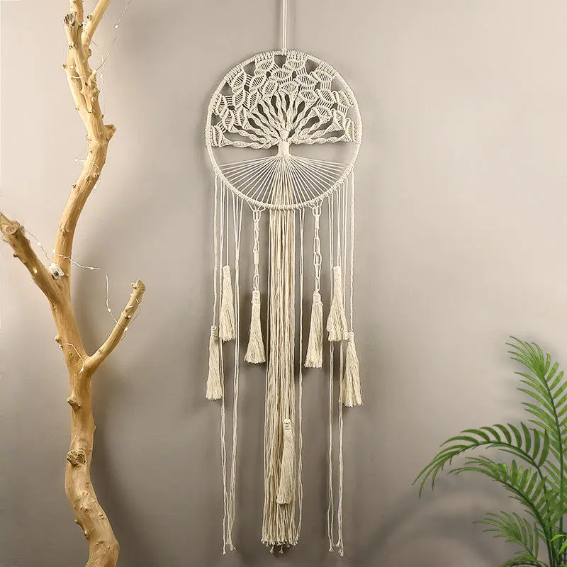 Boho Macrame Tree of Life Dreamcatcher - Unique Wall Hanging & Perfect Gift for Boho Lovers on Valentine's Day, Christmas, Graduation to Add Bohemian Charm to Their Home