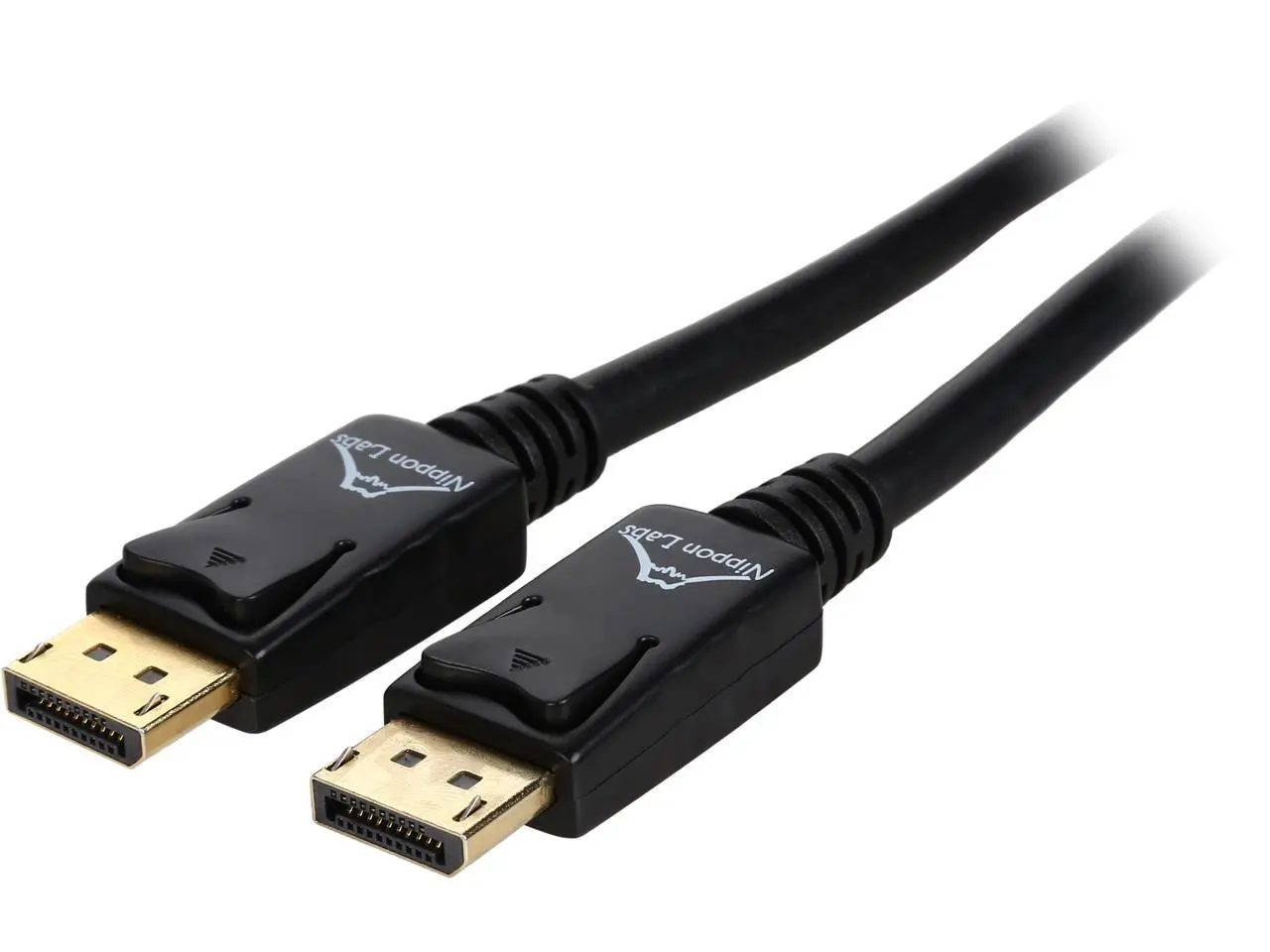 Nippon Labs DP-10-BR2 10 ft. DP DisplayPort 1.2 HBR2 Male to Male Cable with Gold Plated Connectors, Black