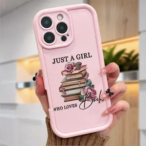 Just a Girl Who Loves Books Case for iPhone 17 Air 16 Pro Max 15 Plus 14 13 12 11 XS X Shockproof Soft Silicone TPU Bumper Cover