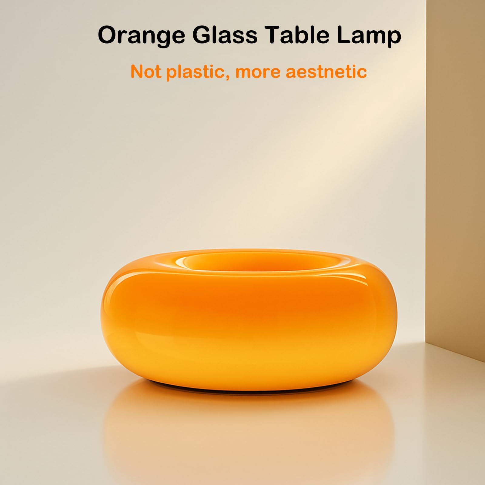 Modern Orange Donut Lamp, Plug-in Bedside Lamp & Wall Sconce, Mid-Century Modern Decor Wall Mount Light, Creative Orange Ambient Lighting for Living Room, Reading Room & Hallway multifunctional tool