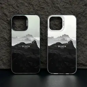 Black Mountain Peak For IPhone 16 Case IPhone 16 Pro Max/16plus/16pro/iPhone 15/iPhone 15 Pro Max/15plus/15pro/14plus/14promax/14pro/iphone 14/fashion High-quality Protective Mobile Phone Shell Cover Protection